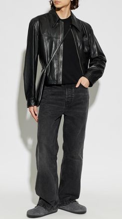 Ami Wide-leg Jeans, Mens, Black