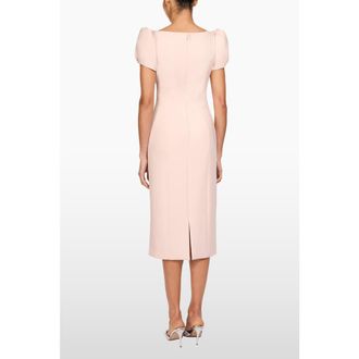 Jenny Packham Vienna Embellished Puff-Sleeve Midi Dress in Morganite at Nordstrom, Size 16 Uk
