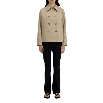 Harris Wharf London Dames, Mantels, Beige, Maat: M Poliester