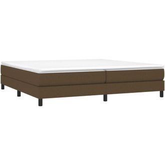 vidaXL Cama Box Spring Con Colch&oacute;n Tela Marr&oacute;n Oscuro 200x200 Cm Vidaxl