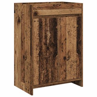 vidaXL Gabinete De Ba&ntilde;o Debajo Del Lavabo Madera Envejecida Vidaxl