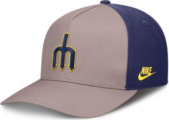 Nike Seattle Mariners Cooperstown Rise Nike Mens MLB A-Frame Adjustable Hat in Brown | NB1A0KJ9S77-LCD
