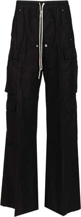 Rick Owens Double Cargo Jumbo Belas Broek - Heren - Wijde Broeken - Zwart - L - Katoen - Broeken