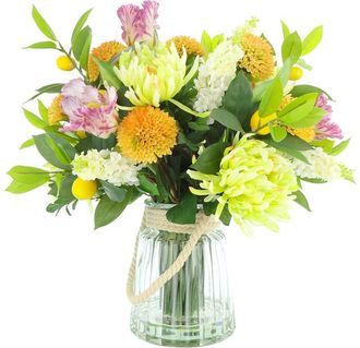 Creative Displays Inc. Handmade Faux Spring Bouquet With Chrysanthemums, Tulips, Lilacs & Dahlias