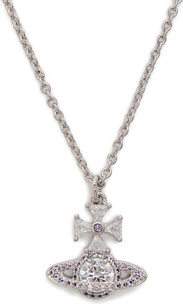 Vivienne Westwood Mila orb Pav&eacute; Necklace - Silver - One Size