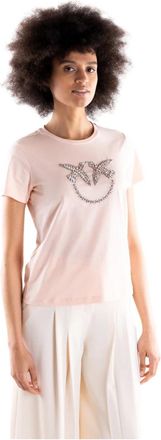 Pinko Love Birds T-shirt - Dames - T-shirts - Roze - XS - Katoen - Tops