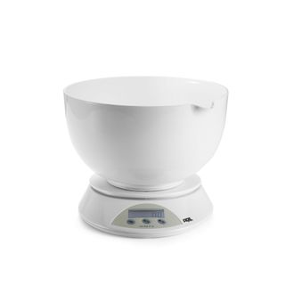 ADE Balanza De Cocina Ade Angelina Con Bol, Hasta 5 Kg, 3 L, Di&aacute;metro 22 X 12 Cm, Blanca