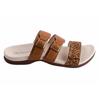 Revitalign Womens Revitalign Sandals Saddle Cheetah Print Open Toe Slide GAL1163