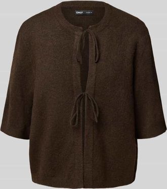 Only Loose Fit Strickjacke mit Schleifen-Detail Modell SIMONI in Schoko, Größe XL