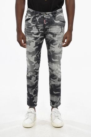 Dsquared2 Jeans SKATER in Denim Stretch con Motivo Camouflage 15cm Dsquared2