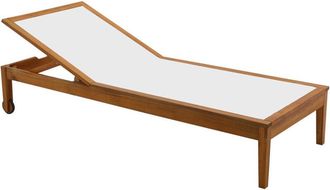 Miliboo Miliboo - Tumbona Blanca Y Madera Maciza Naveen