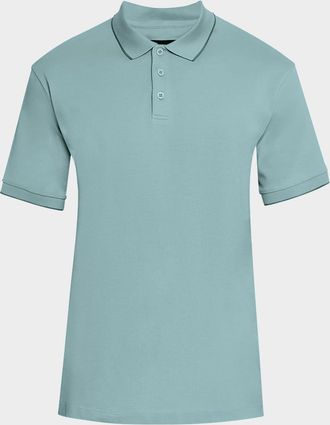 Giorgio Armani Mens Tipped Pique Polo Shirt