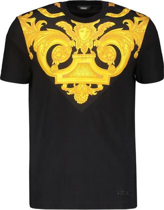 Versace T-shirt Barocco con stampa - Nero