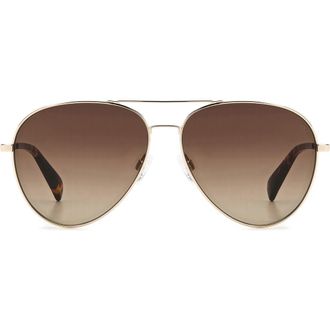 Rag & Bone 59mm Aviator Sunglasses in Gold Havana/Brown Gradient at Nordstrom
