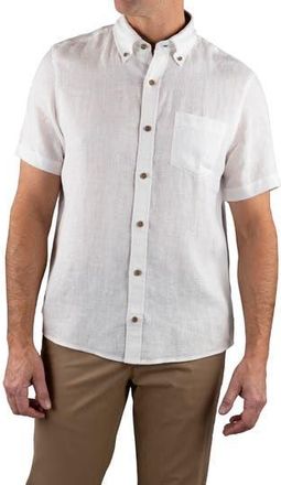 Tailor Vintage Short Sleeve Linen Button-Down Shirt in White at Nordstrom Rack, Size Xx-Large