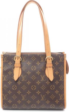Louis Vuitton Brown Monogram Coated Canvas Leather Handbag Tote Bag (Pre-Owned)