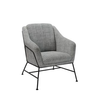 Koketto Home Butaca baja en tejido jaspeado gris y estructura de metal