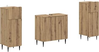 vidaXL Juego De Gabinete De Ba&ntilde;o De 2 Piezas Zwolle Roble Artisan Vidaxl