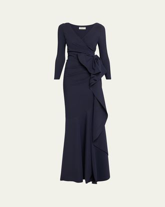 La Petite Robe Di Chiara Boni Maco Bow-Draped Jersey Gown