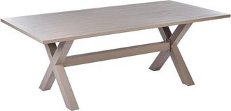 Beliani Beliani - Modern Aluminium Garden Dining Table Beige Slatted Top All-Weather Cascais