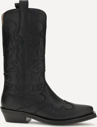 Ganni Embroidered Western Boots Female 41