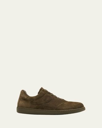 Loewe Mens Jambo Suede Low-Top Sneakers