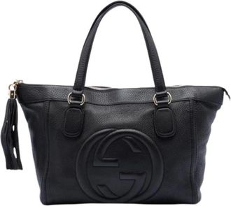 Gucci Pre-owned Tote Bags, female, Black, Size: ONE SIZE Pre-owned Leather Tote