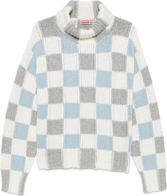 Kenzo Checkerboard Roll-neck Sweater