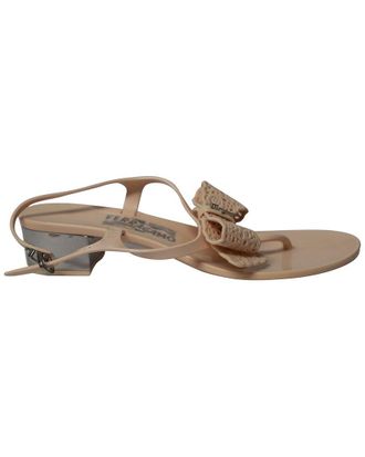 Ferragamo Womens Rubber Perala Ribbon Thong Sandal (Authentic Pre-Loved)
