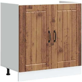 vidaXL Mobile Base Lavello Lucca Legno Antico in Legno Multistrato - Vidaxl