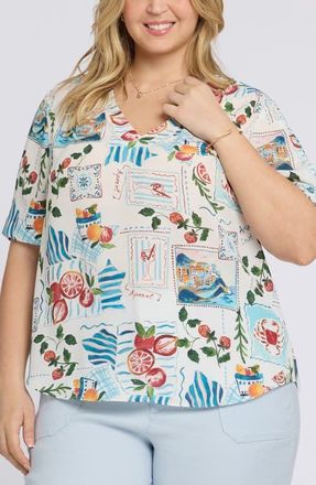 NYDJ Charming Floral Top in Dreamscape at Nordstrom, Size 1X