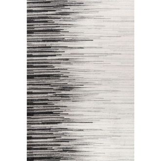 Jonathan Y Designs Linear Modern Half-Stripe Area Rug in Gray/cream at Nordstrom, Size 4Ft 0In X 6Ft 0In
