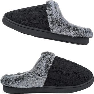 Generic Winter Slippers Womens for House [Warm Upgrade] Womens Warm Slippers Soft and Comfortable Warm Your Feet in Winter (Black, 8)