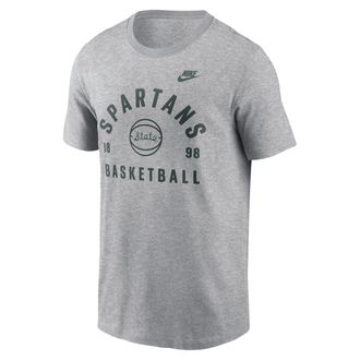 Nike Michigan State Legacy Basketball Arch Nike Mens College T-Shirt in Grey | N19906GMSV-RG7