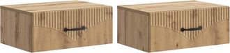 vidaXL Mesita De Noche De Pared 2 Uds. Roble Artisan 49 X 34,5 X 20 Cm Vidaxl