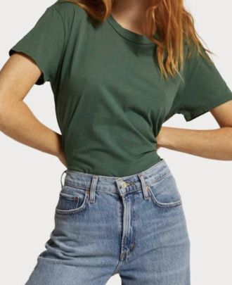 perfectwhitetee Harley Boxy Crew In Evergreen