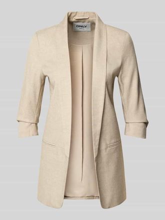Only Regular Fit Longblazer mit 3/4-&Auml;rmeln Modell ELLY in Sand Melange, Gr&ouml;&szlig;e 34