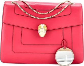 Bulgari Serpenti Forever Square Leather Medium shoulder bag - Roze