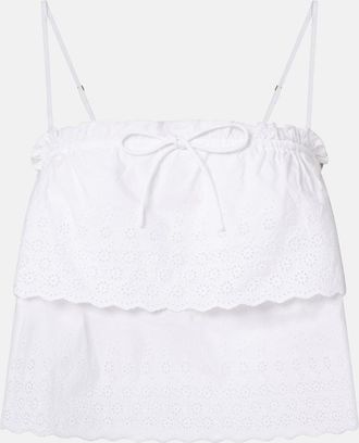 Veronica Beard Top cropped Oseanna in popeline di cotone