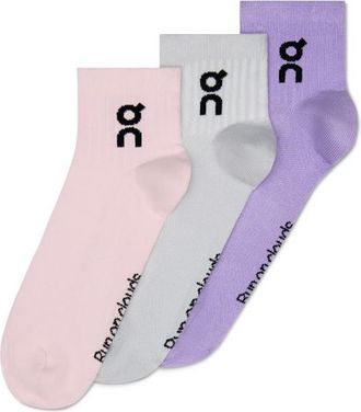 On Logo Sock Mid 3-Pack Multifunktionssocken - Unisex | rosa
