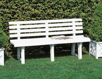 Dmora Dmora Banco De Jard&iacute;n Pomezia, Banco De Jard&iacute;n Monobloque, Banco De Exterior, 100% Made In Italy, Cm 145x49h74, Blanco, Con Embalaje Reforzado