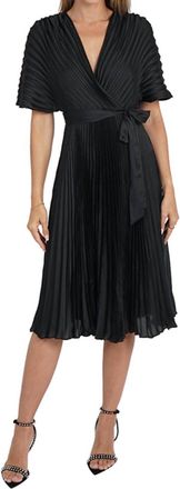 Love Token Deanna Pleated Dress In Black