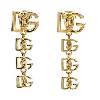 Dolce & Gabbana Accessoires, Dames, Geel, ONE Size, Logo Oorbellen