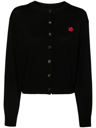 Kenzo Cardigan Boke Flower in lana - Nero