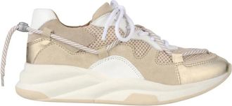 DWRS Dwrs - Witte/Beige Leren Sneakers voor Dames - Dames - Schoenen - Beige - Maat: 37 EU