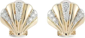 Mateo Bijoux Orecchini a conchiglia in oro 14 carati con diamanti