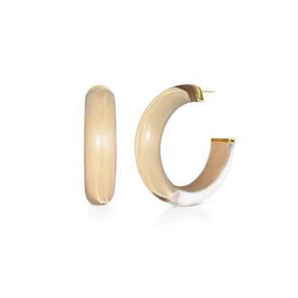 Gold & Honey Womens Small Illusion Lucite Hoop Earrings In Caramel