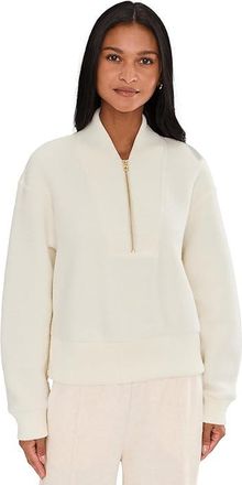 Varley Mumford Half Zip Fleece Womens Sweatshirt Egret : XXS, Fleece/Polyester