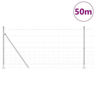 Berkfield Home Modern Field Fence 1.2x50 m Galvanised Steel in Silver
