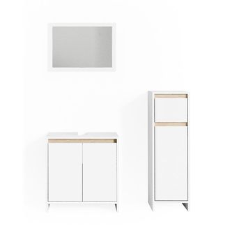 Vicco Conjunto De Muebles De Ba&ntilde;o Emma, Blanco/sonoma, 3 Piezas